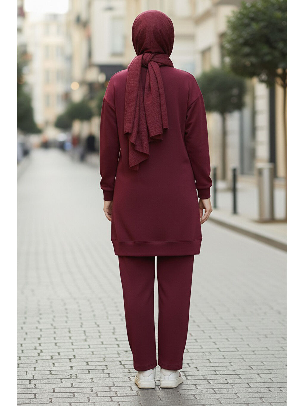 Tunik Pantolon Modal İkİli Takım Bordo - 28004-BORDO-2