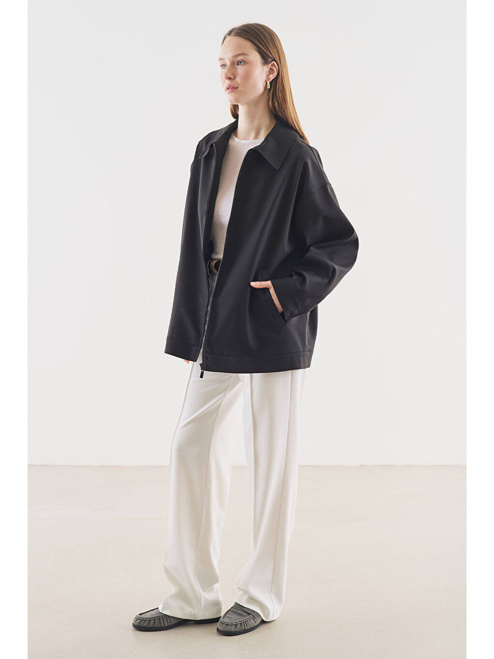 Manşet Detaylı Ceket Siyah-2