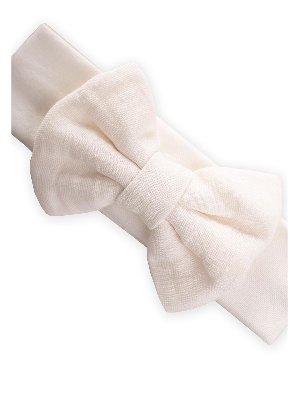 Kurdeleli Bebe Bandanası Ekru-1