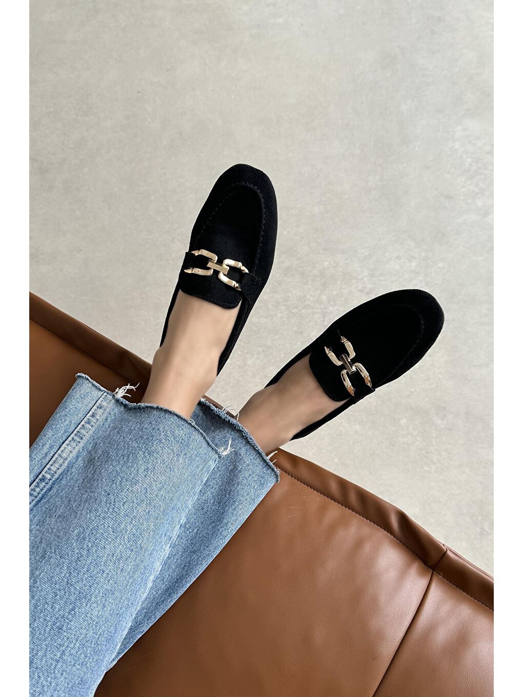 Luca  Kadın Toka  Detay Süet Babet Siyah