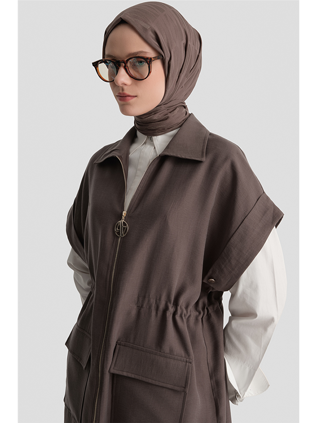 Kahverengi Yelekli Takım Kahve-2