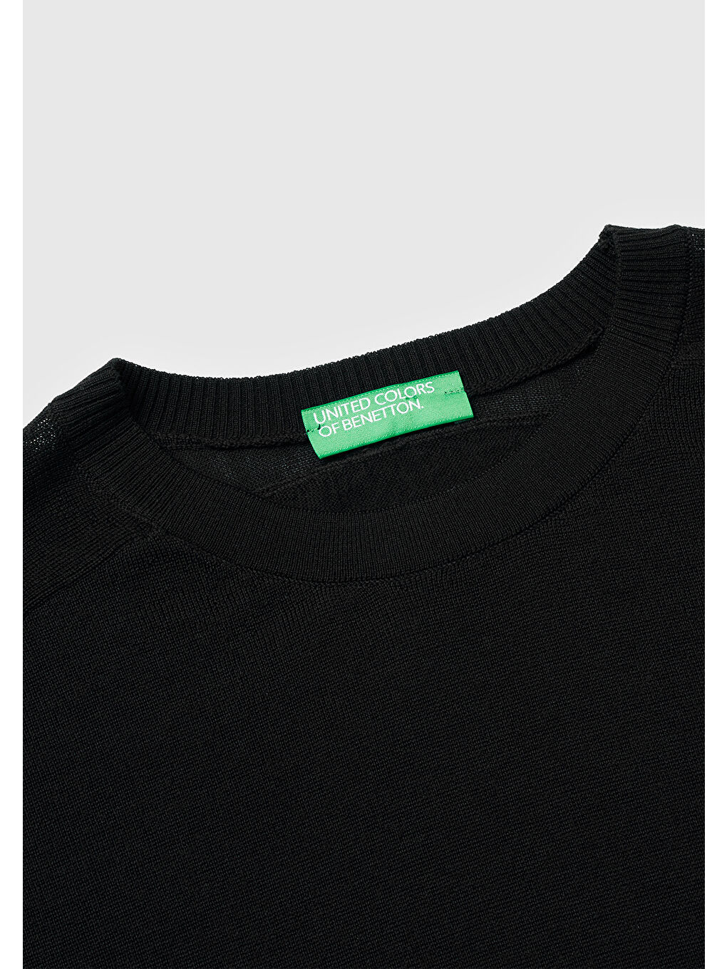 Siyah Kadın Sİyah %100 Yün Bisiklet Yaka Kısa Kollu Kazak-6