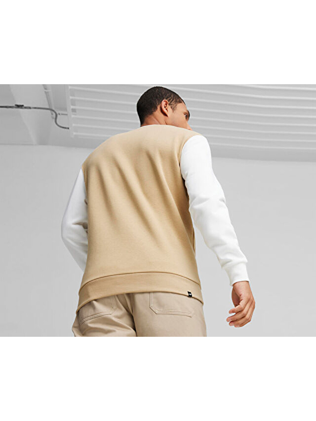 Ekru Puma Squad Crew Erkek Günlük Sweatshirt 67897083 Krem-3