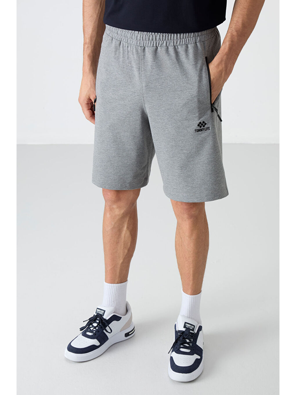 Standart Kalıp 3lü Paket Siyah-Gri Melanj-Parlament Erkek Şort - 81136-2