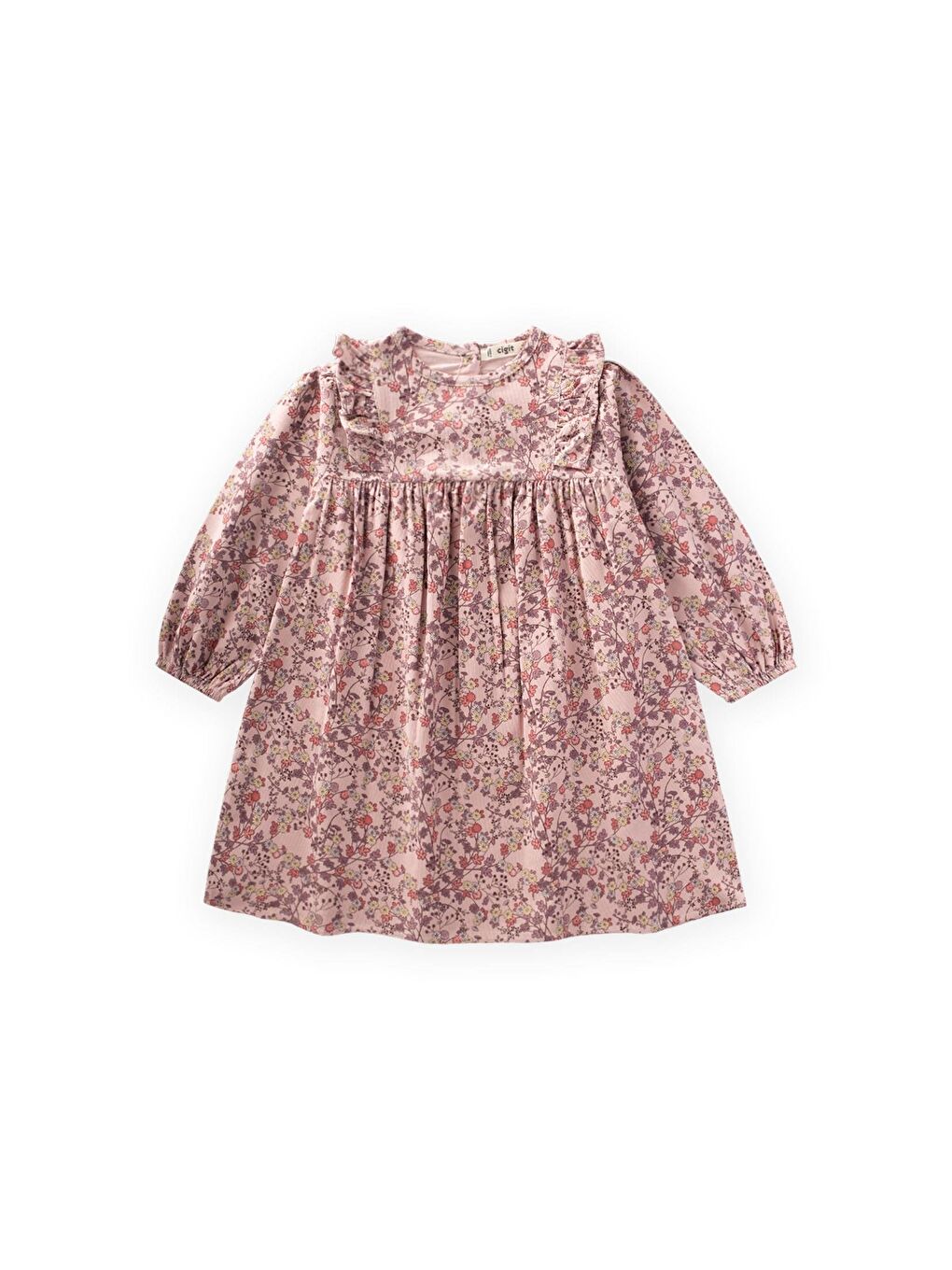 Elbise 8-12 Yaş Pudra Pembe-1