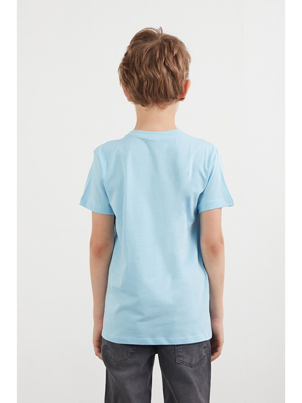 Mavi %100 Pamuk New York Baskılı Erkek Çocuk Tişört-2
