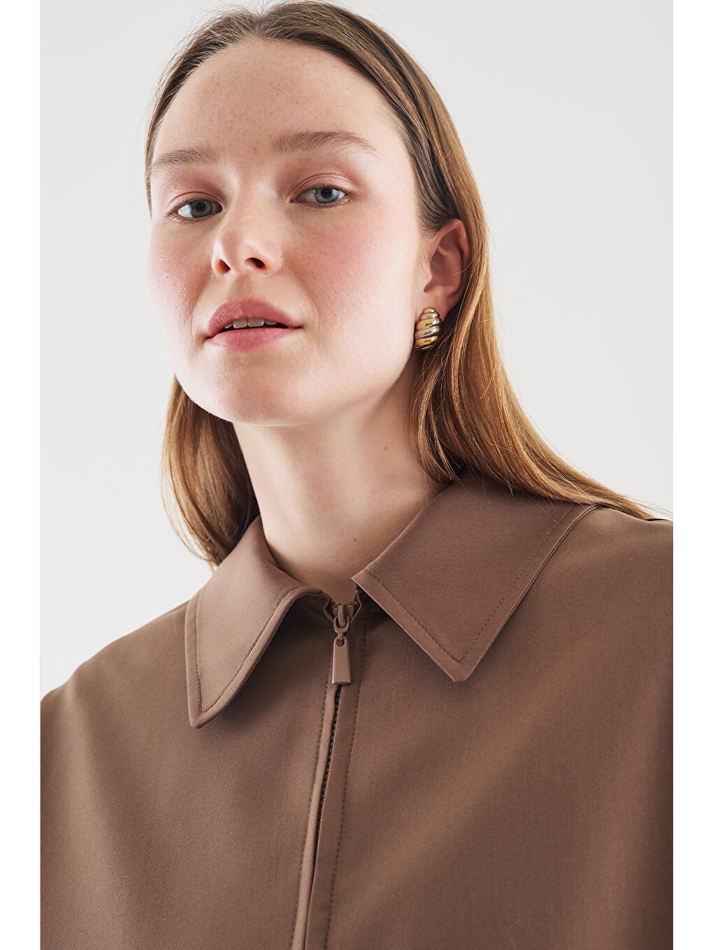 Manşet Detaylı Ceket Kahverengi-1