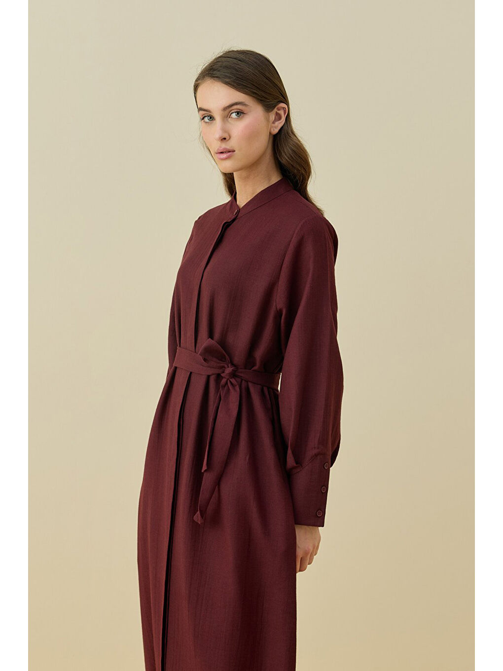 Vietnam Elbise 1777 Bordo-1