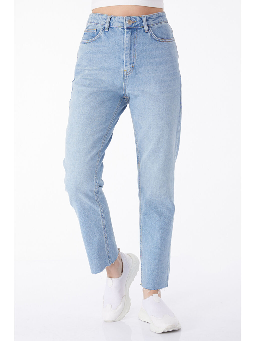 Paça Püsküllü Jean Pantolon Acik Mavi   50000-2