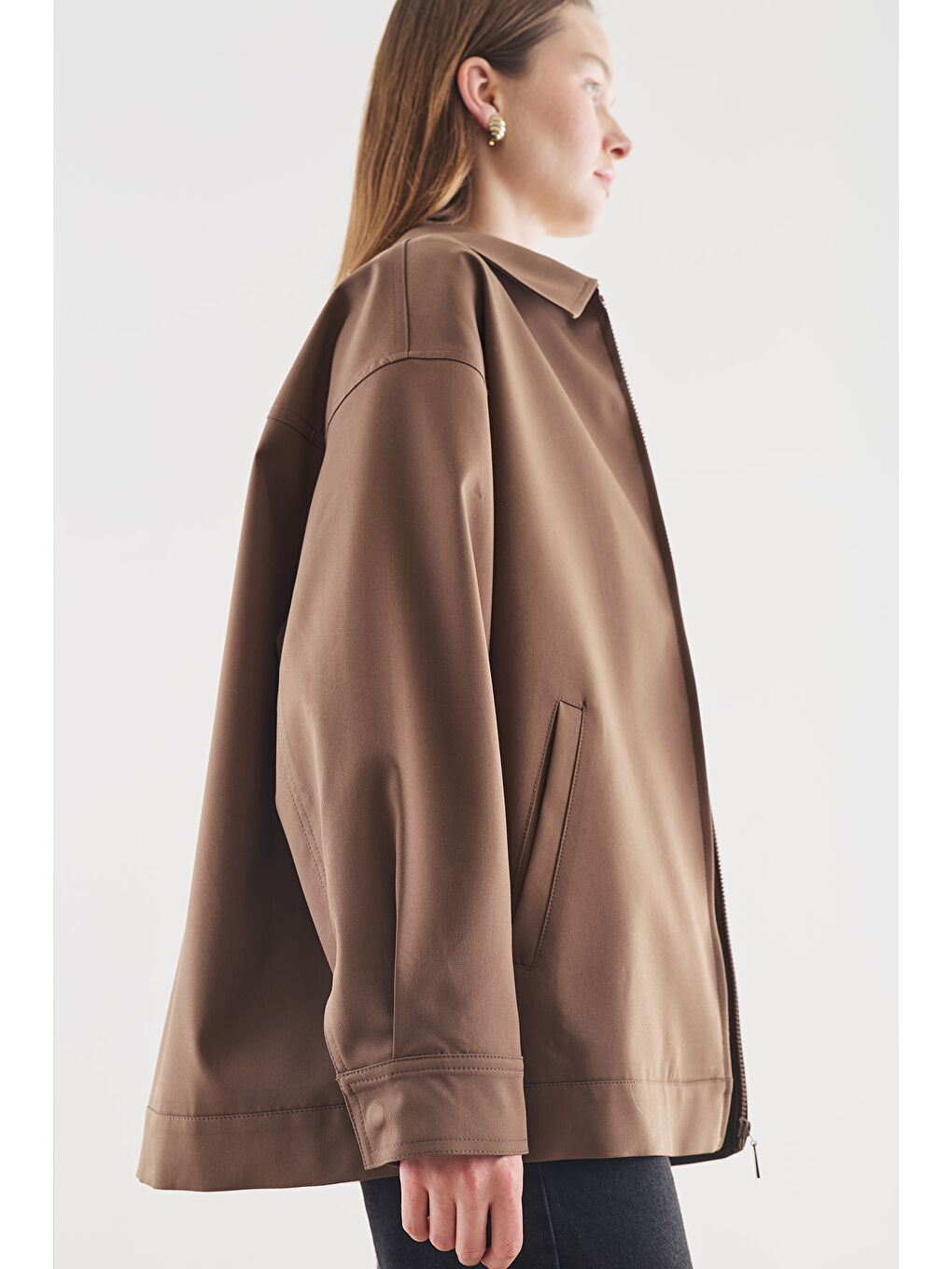 Manşet Detaylı Ceket Kahverengi-2