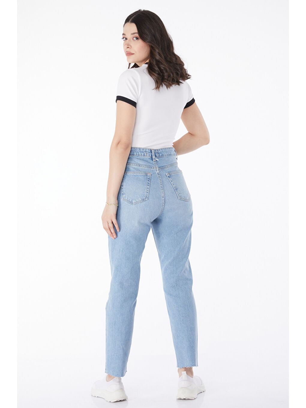 Paça Püsküllü Jean Pantolon Acik Mavi   50000-4