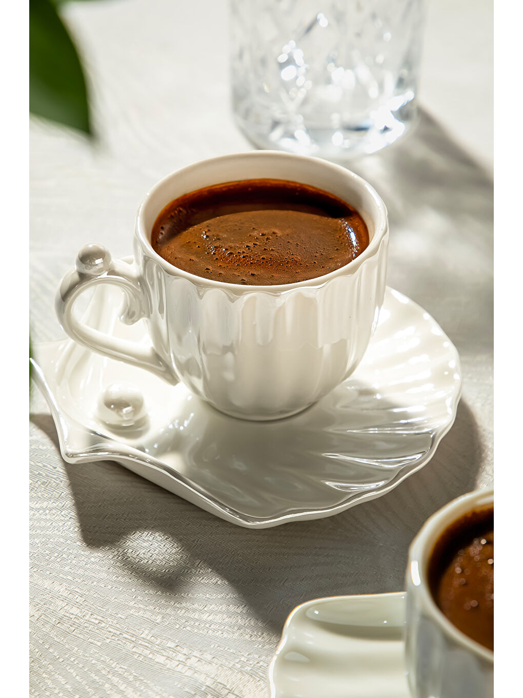 Ekru Perla 6 Kişilik 12 Parça Porselen Kahve Fincan Takımı-2