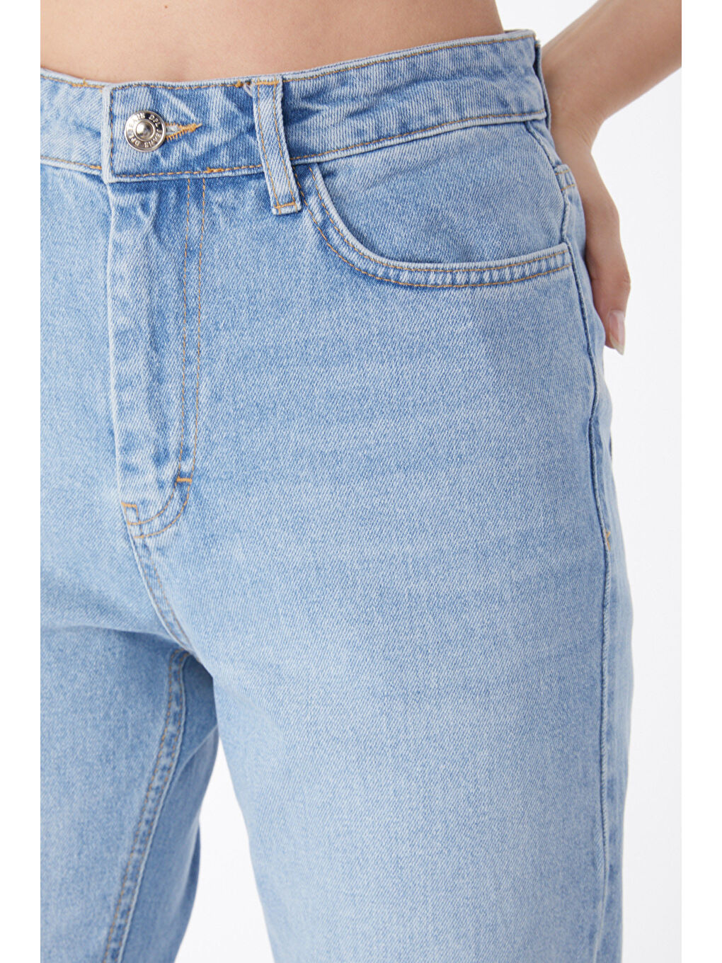 Paça Püsküllü Jean Pantolon Acik Mavi   50000-5