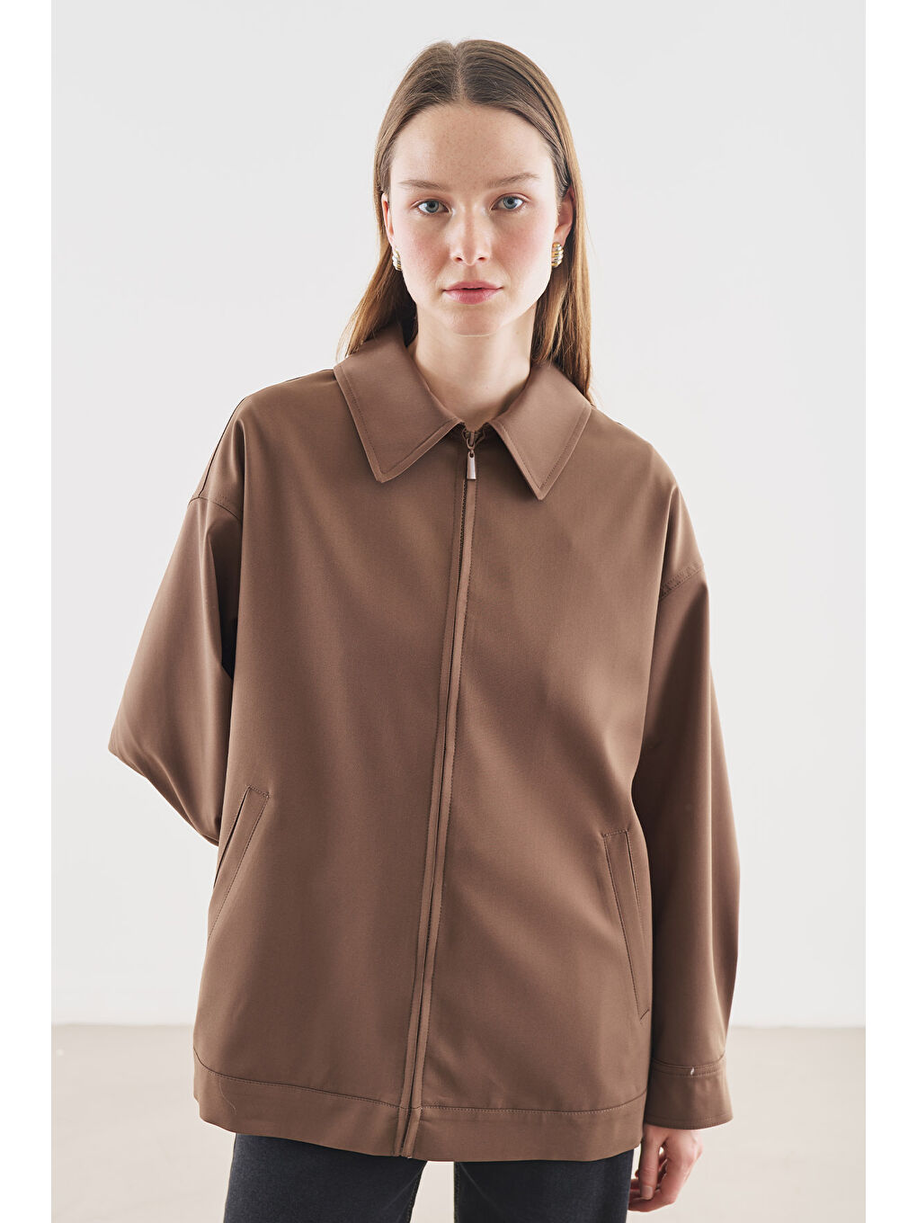 Manşet Detaylı Ceket Kahverengi-3