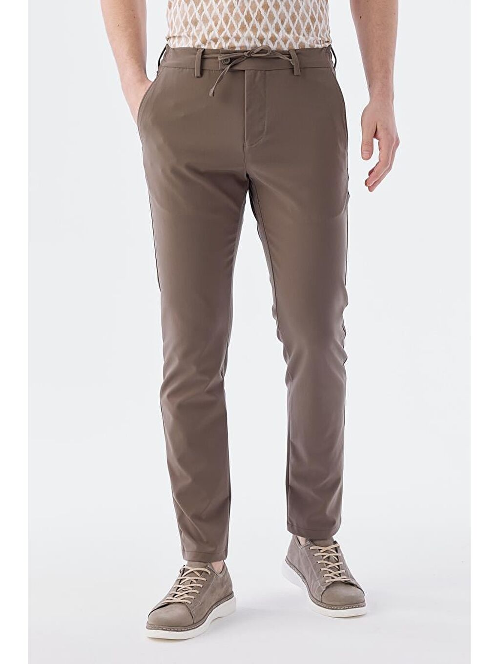Bej Vizon Comfort Fit Jogger Spor Pantolon