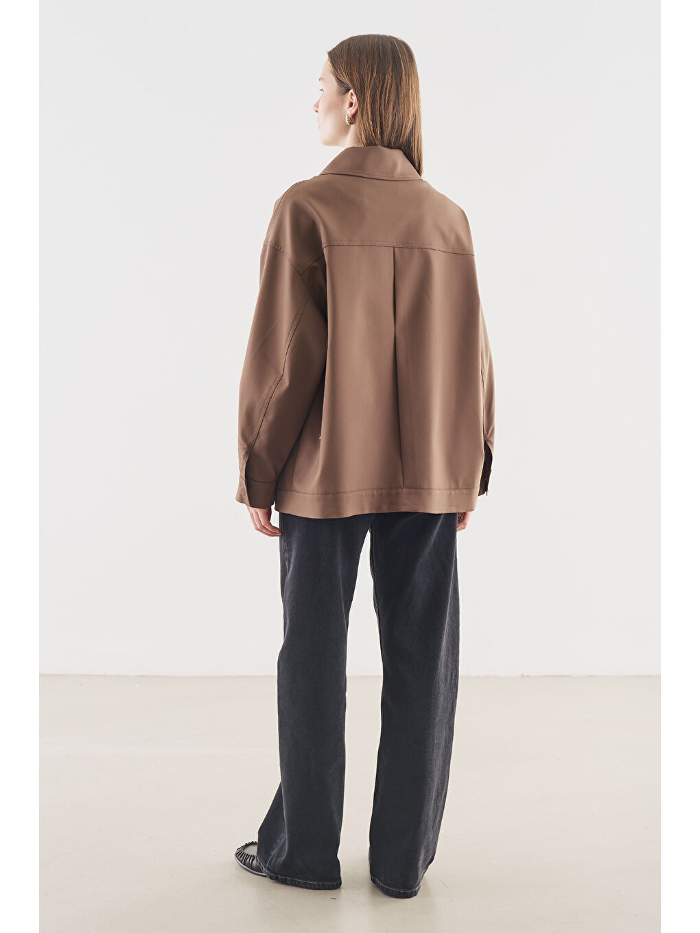 Manşet Detaylı Ceket Kahverengi-5