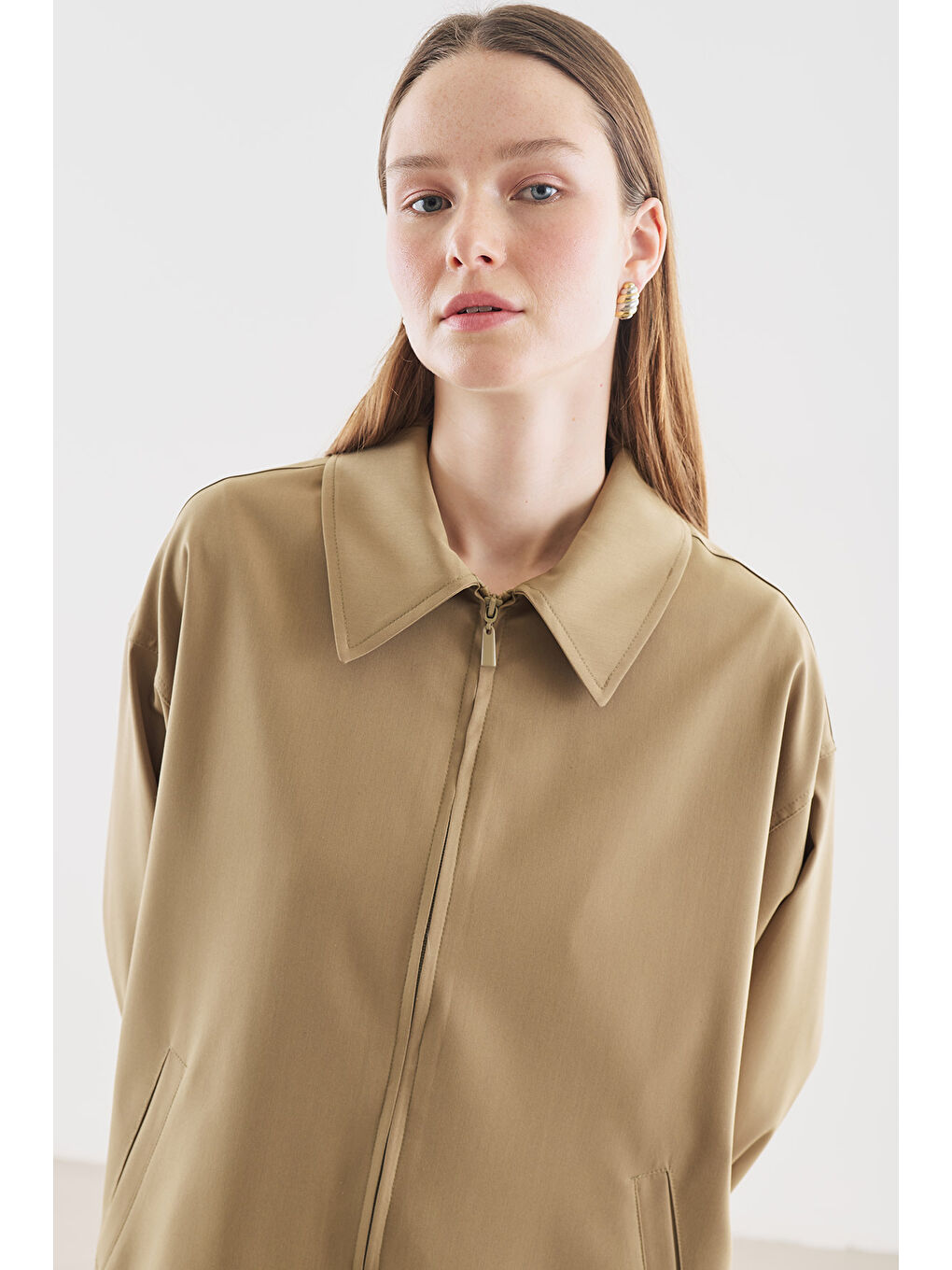 Manşet Detaylı Ceket Yeşil-3