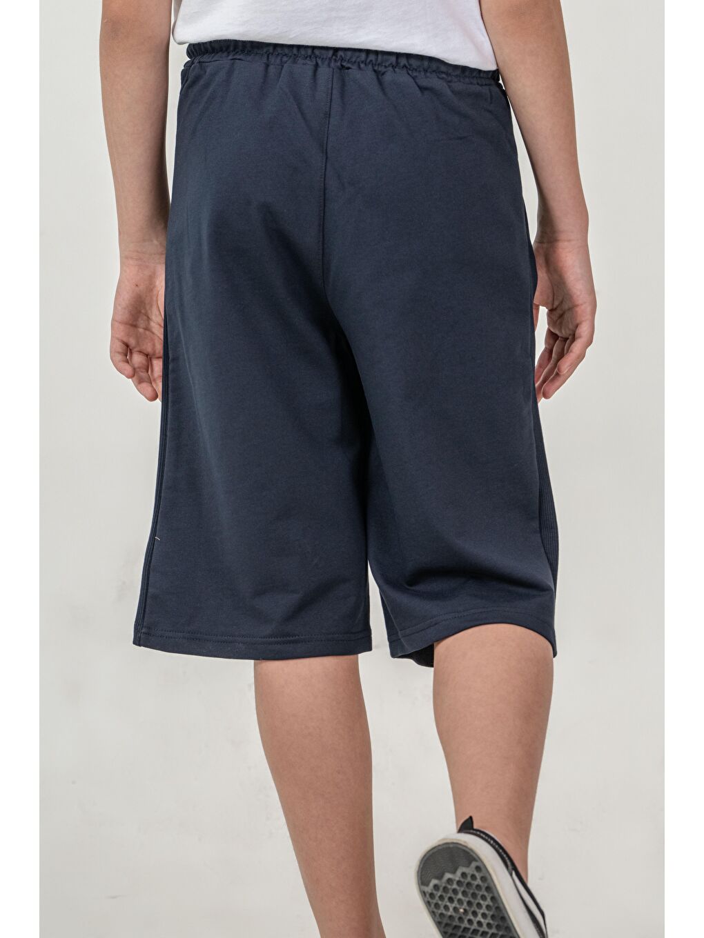 Lacivert Sol Bacak Nakışlı Erkek Çocuk Şort-4