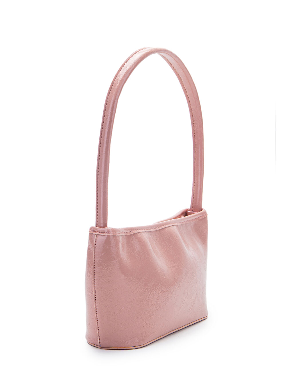 Pembe Suni Deri Baget Kadın Kol Çanta Blanca Pudra-1