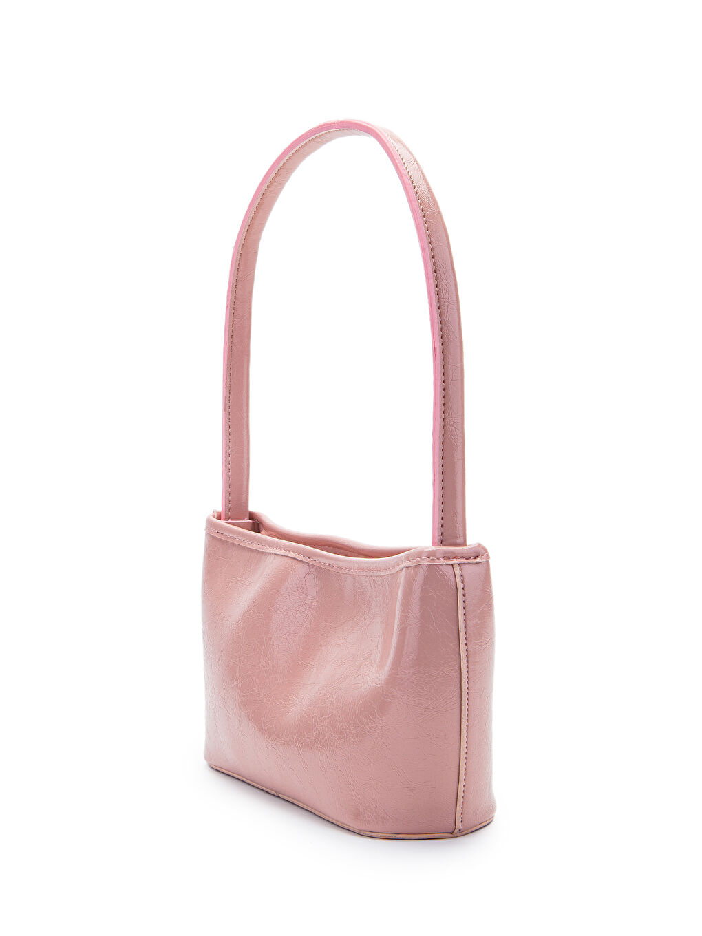 Pembe Suni Deri Baget Kadın Kol Çanta Blanca Pudra-2