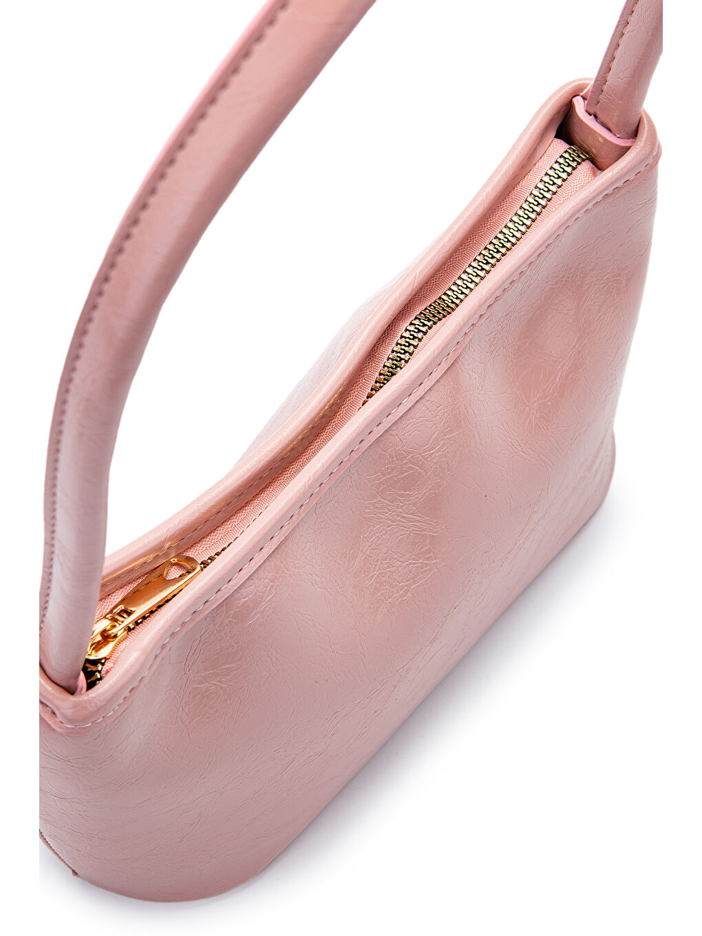 Pembe Suni Deri Baget Kadın Kol Çanta Blanca Pudra-3