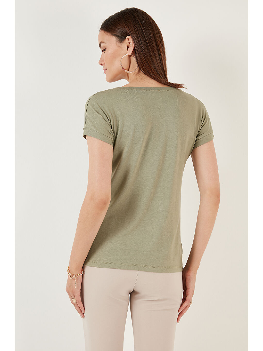 Turuncu V Yaka Relaxed Fit Yırtmaç Detaylı 2'li Paket Bluz 5862000S2-4