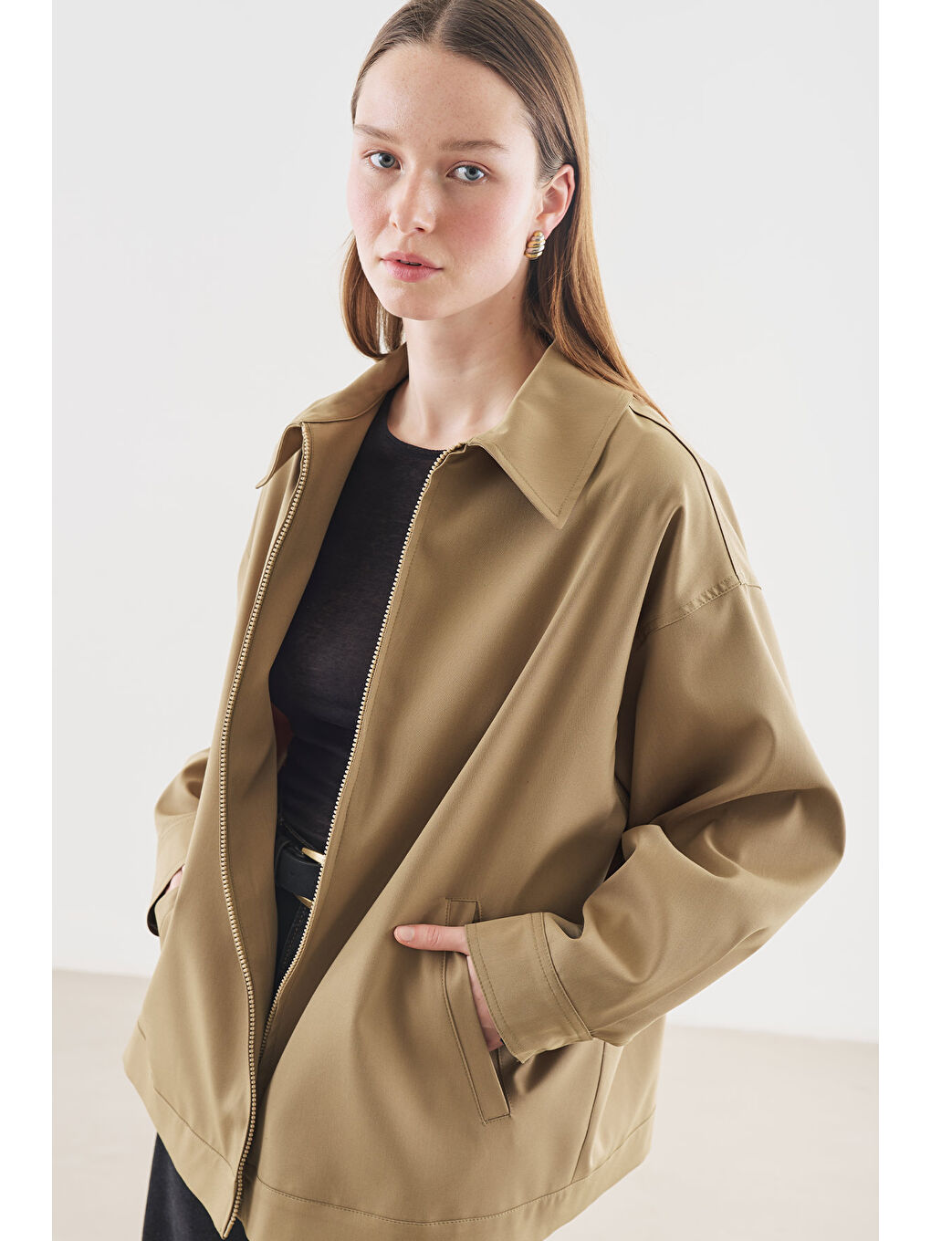 Manşet Detaylı Ceket Yeşil-5