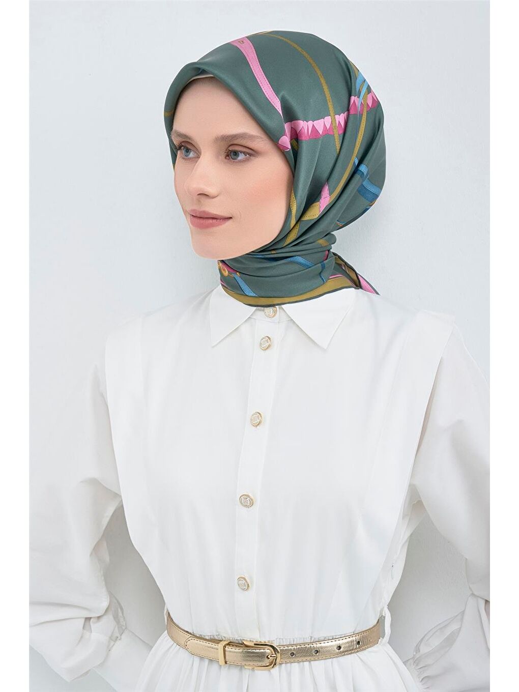 Petrol Saf İpek Sura Eşarp 9517D 50-3