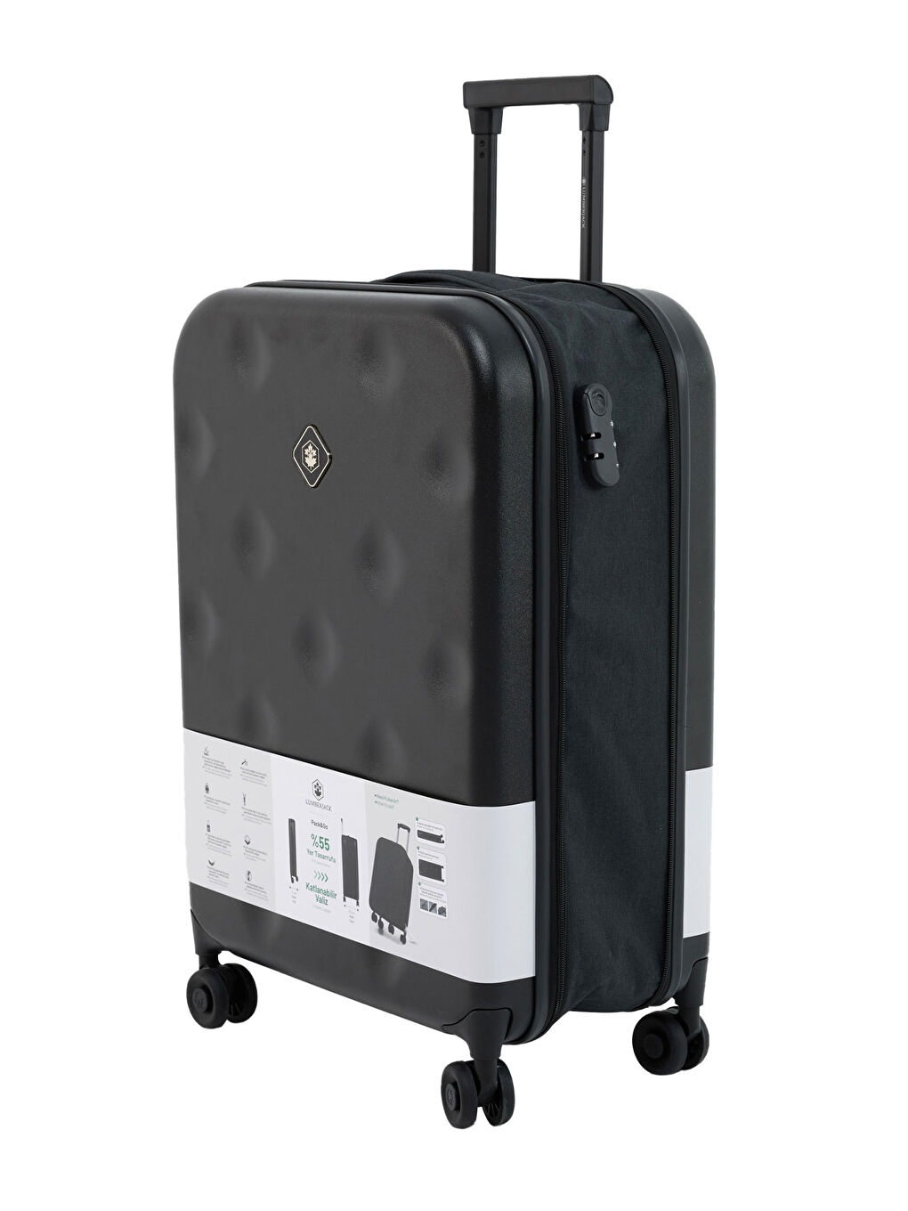 Katlanabilir Valiz -O 5FX Siyah Unisex Orta Boy Valiz-2