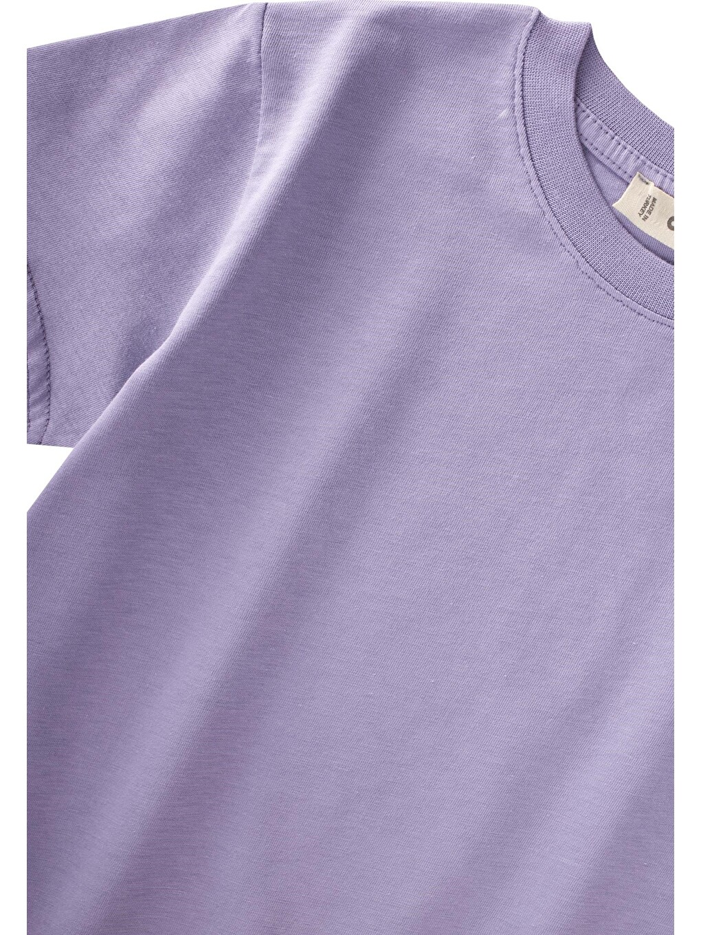 Etiket Detaylı T-shirt 2-10 Yaş Lila-2