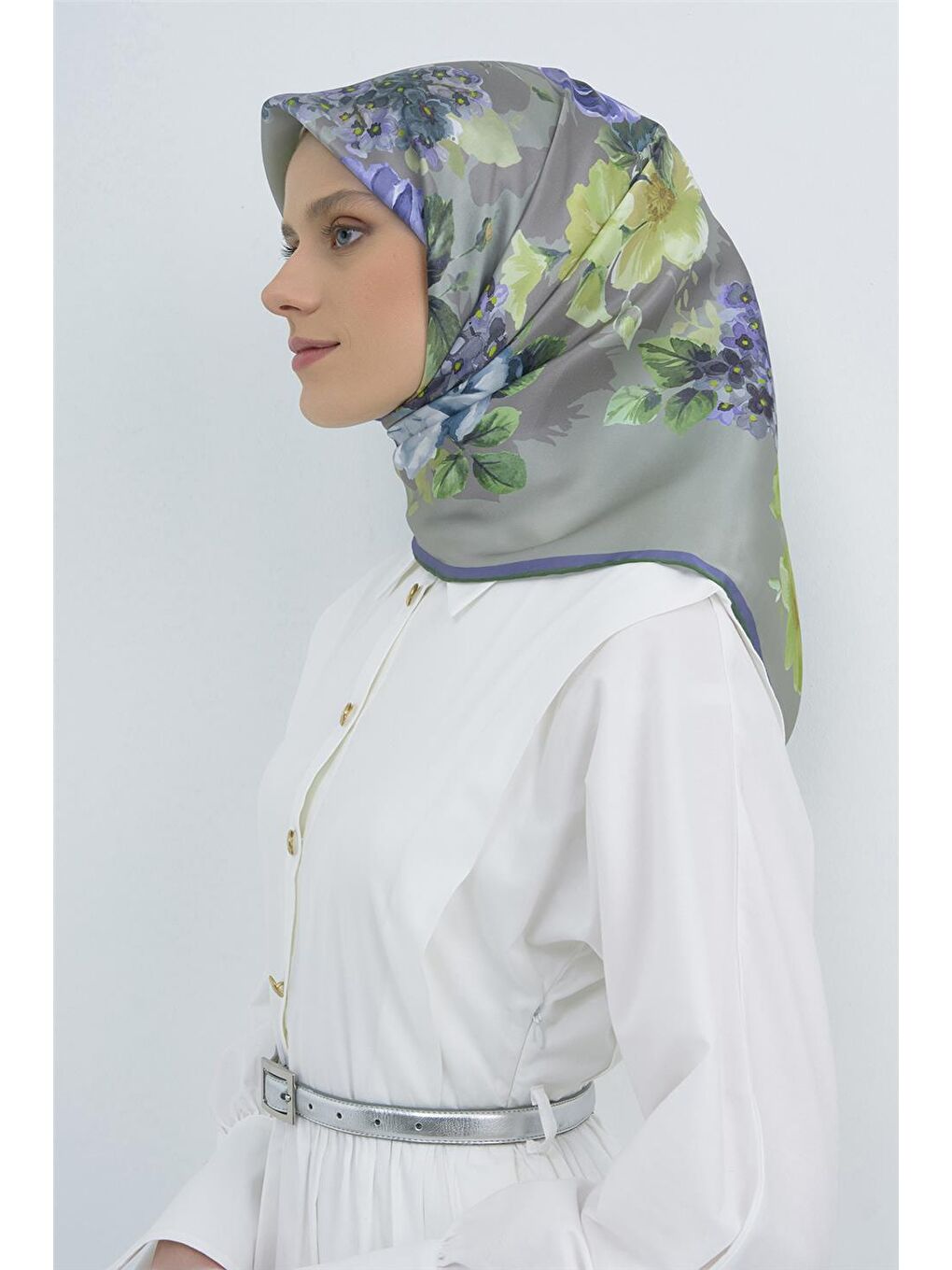 Yeşil Saf İpek Twill Eşarp 9520D 83-2