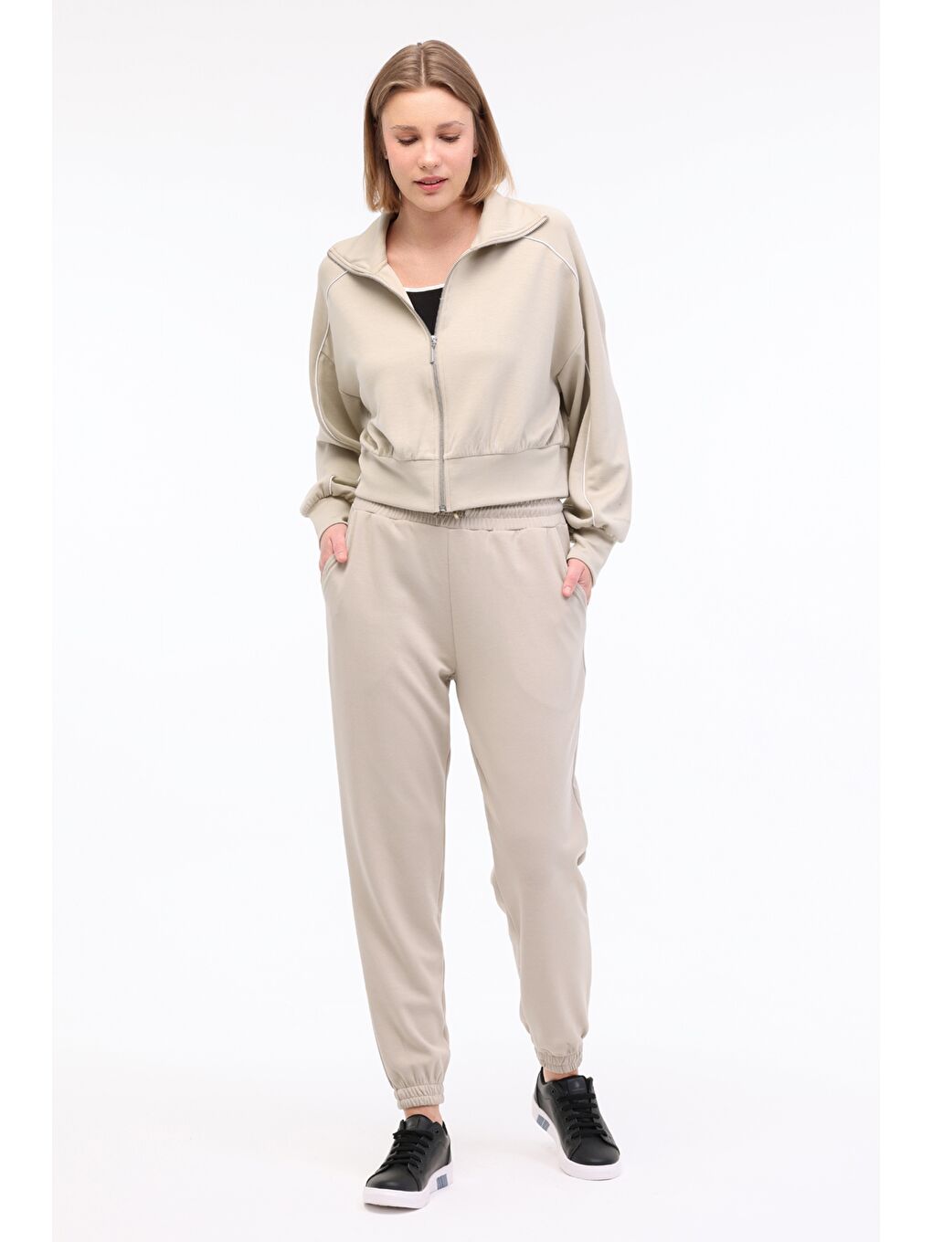 WL ANDRA 18MS426 5FX Haki Kadın Eşofman Üstü-2