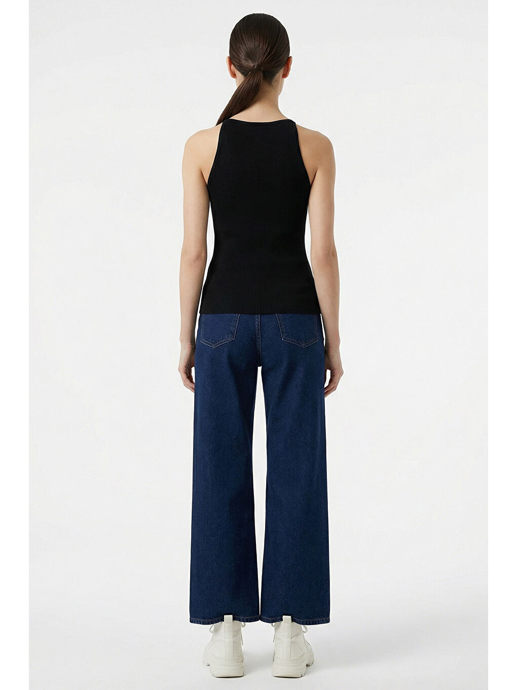 Kadın Askılı Örme Atlet 15935 - Siyah-4