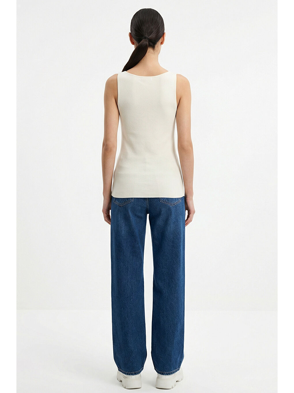 Ekru Kadın Askılı Örme Atlet 15935 - Krem-6