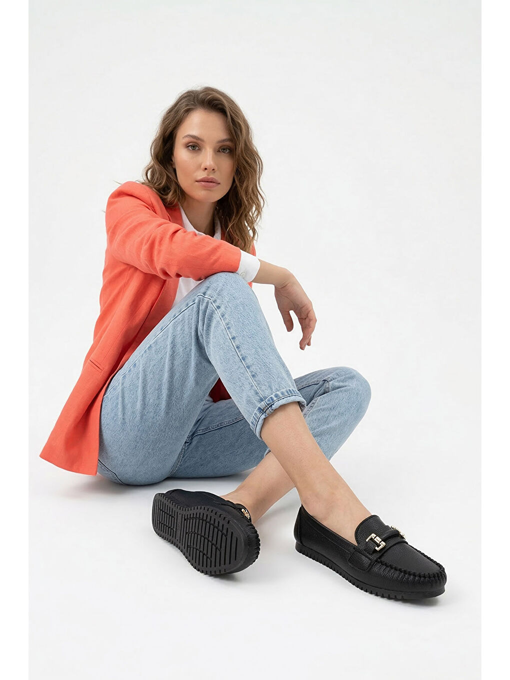 Siyah Kadın SİYAH Düz Taban Tokalı Babet-2