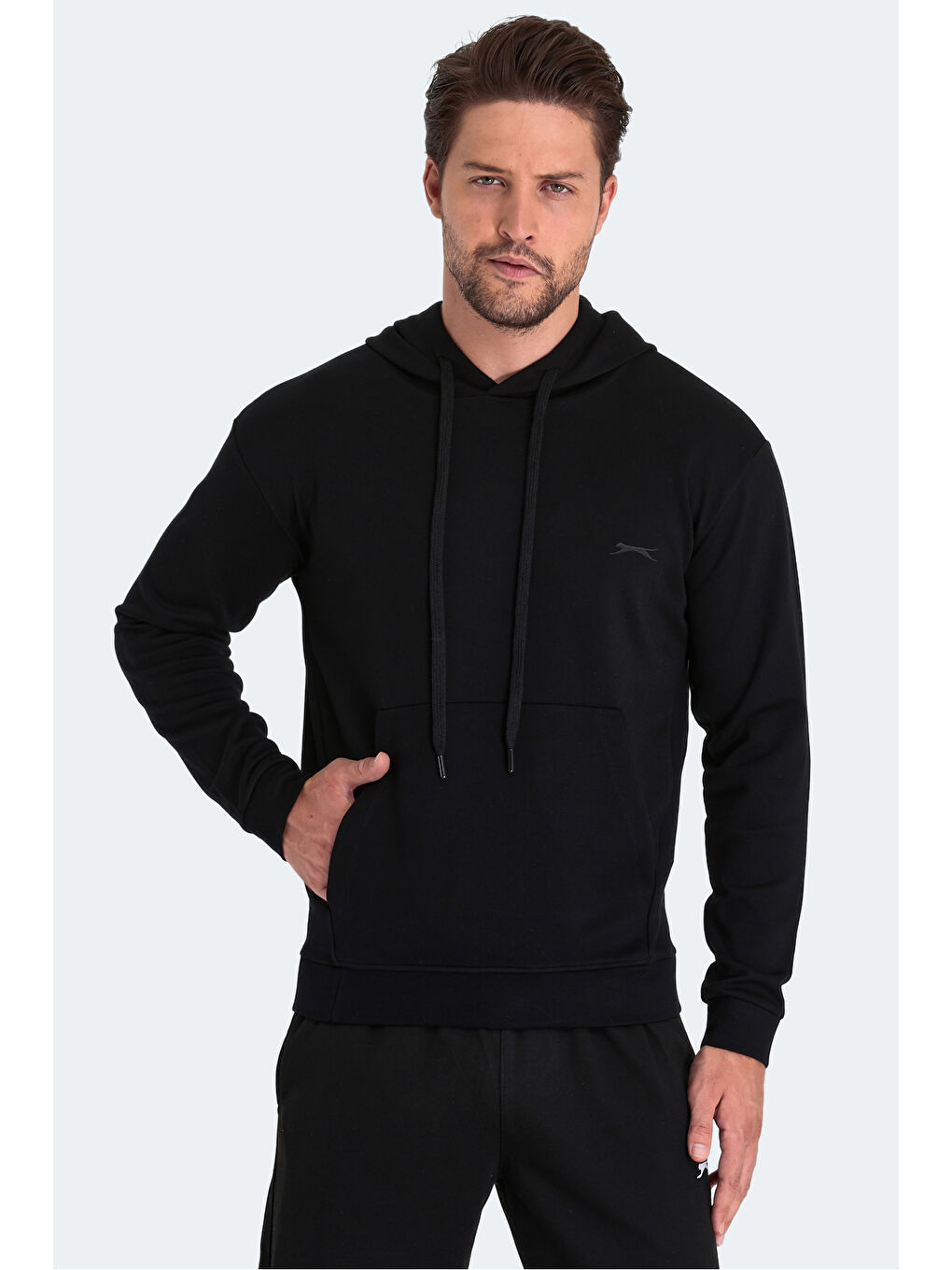 KULA 2 li set Erkek Kapüşonlu Cepli Siyah - Gri Sweatshirt-2