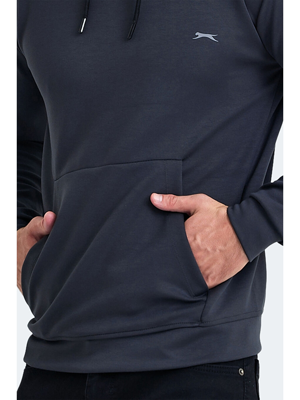 KULA 2 li set Erkek Kapüşonlu Cepli Siyah - Gri Sweatshirt-5