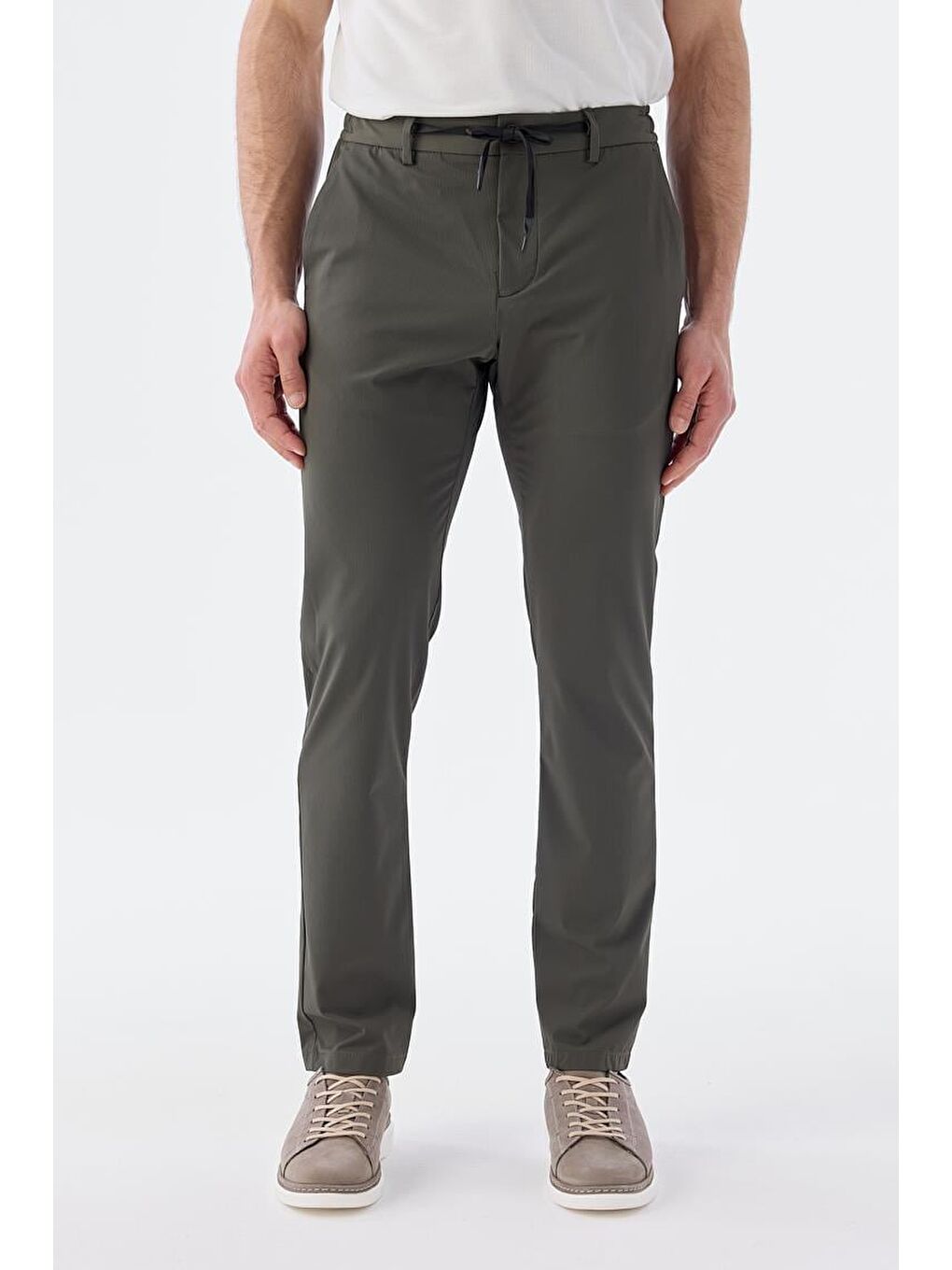 Yeşil Comfort Fit Lastikli Spor Pantolon-1