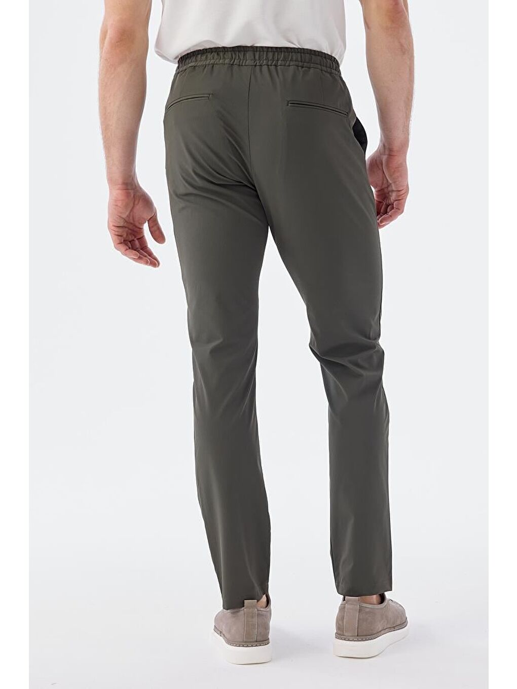 Yeşil Comfort Fit Lastikli Spor Pantolon-3