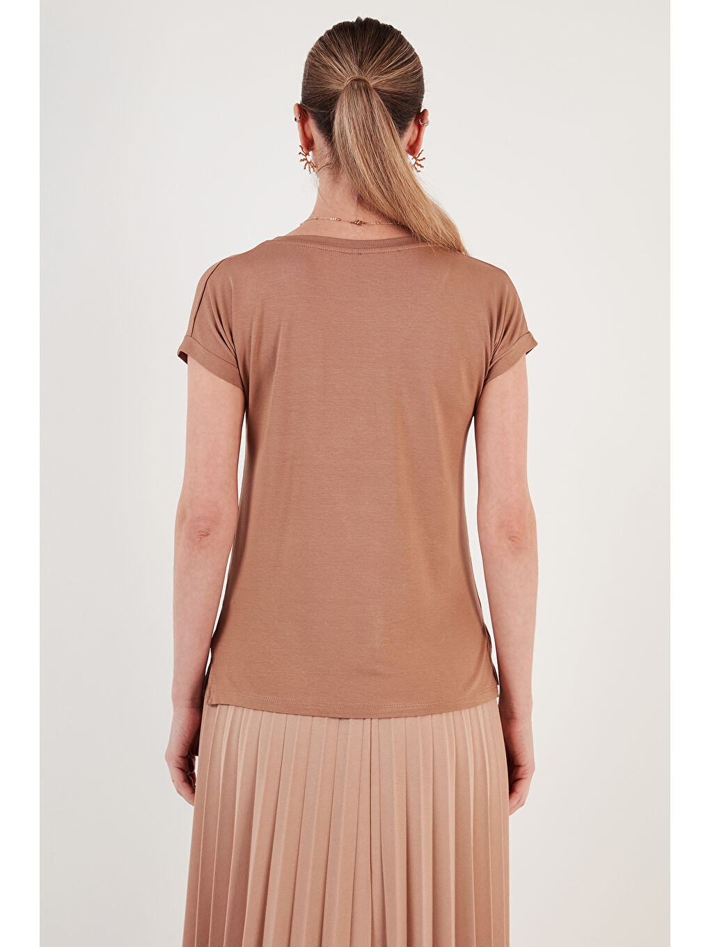 Siyah V Yaka Relaxed Fit Yırtmaç Detaylı 2'li Paket Bluz 5862000S2-4