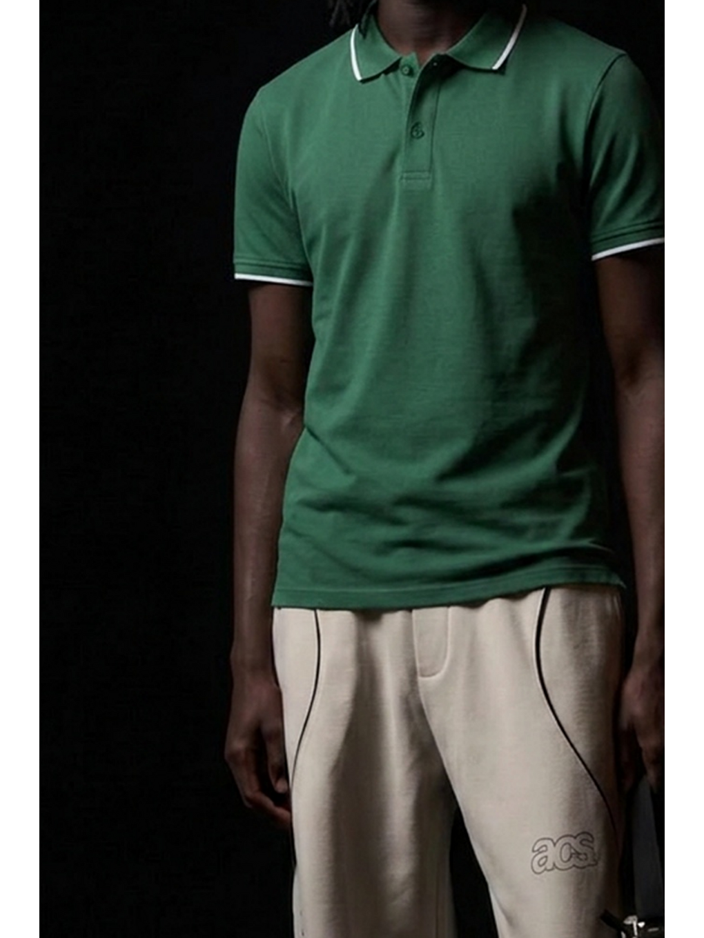 Erkek Comfort Düğmeli Yeşil Polo Yaka Tişört-4