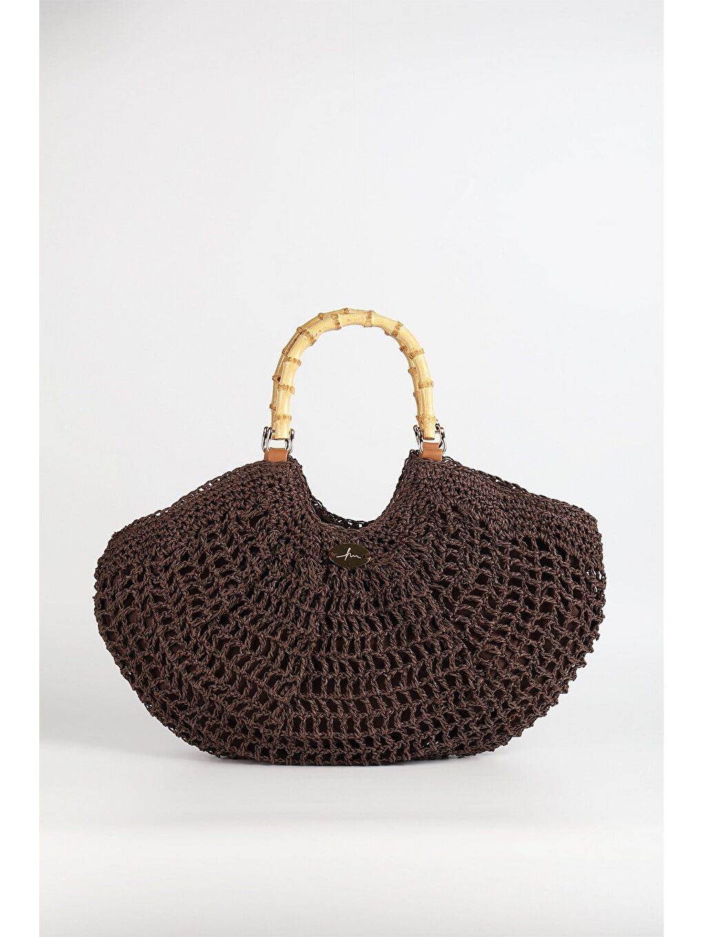 Kahverengi Kemik Saplı Acı Kahve Renk Plaj Çantası 1155