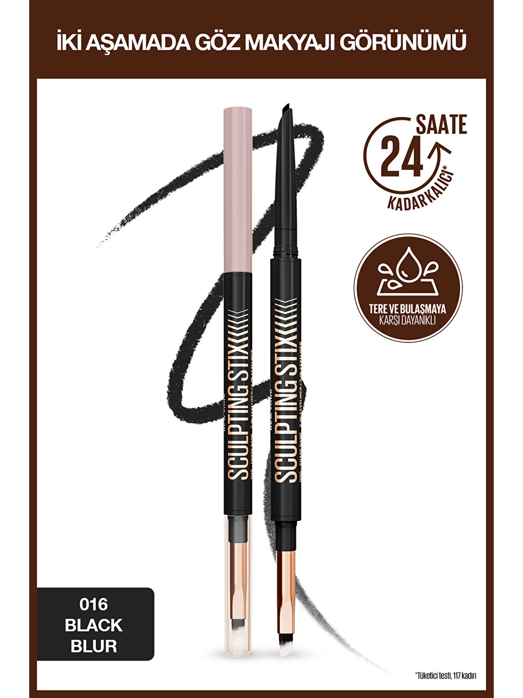 Sculpting Stix Çift Uçlu Göz Kalemi - 016 Black Blur