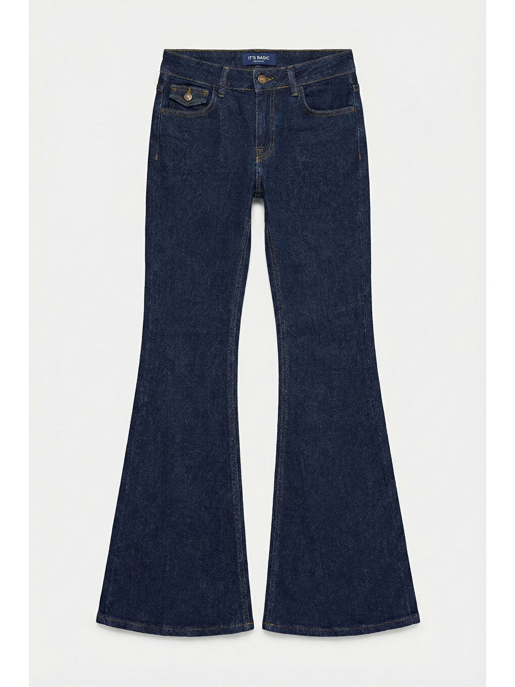 Kadın İndigo Selvedge 7s6-50 Flare Fit Esnek Kumaş Denim Jean-5