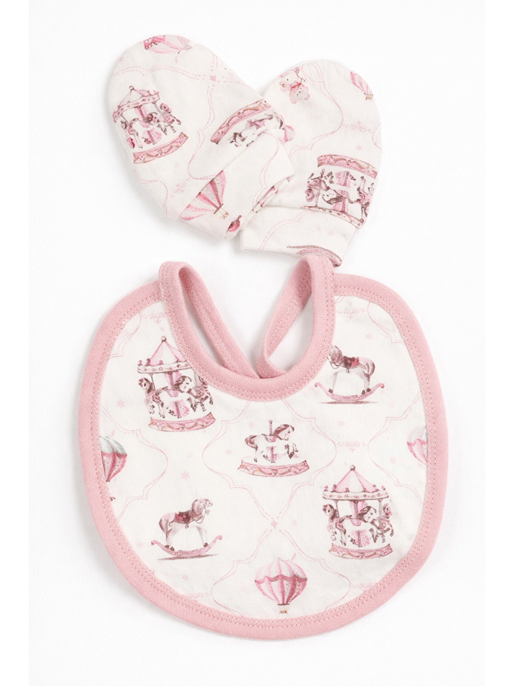 Pembe Bebek 5li Hastane Çıkış Seti Atlı Balonlu Pamuklu 0-3 ay-1