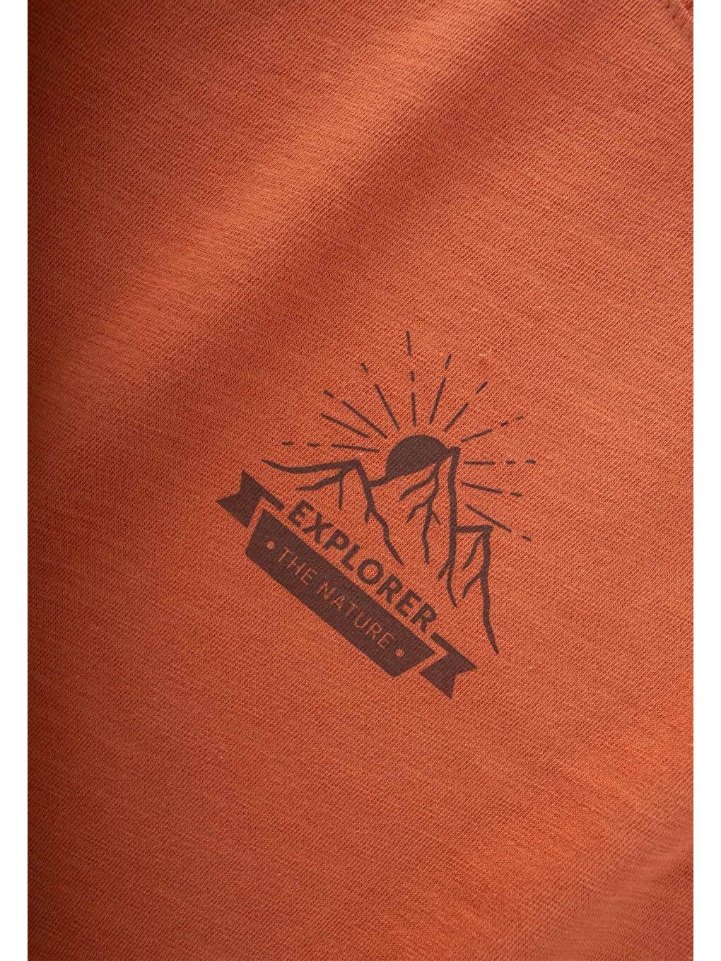 Turuncu Erkek Çocuk Baskılı Tişört-2