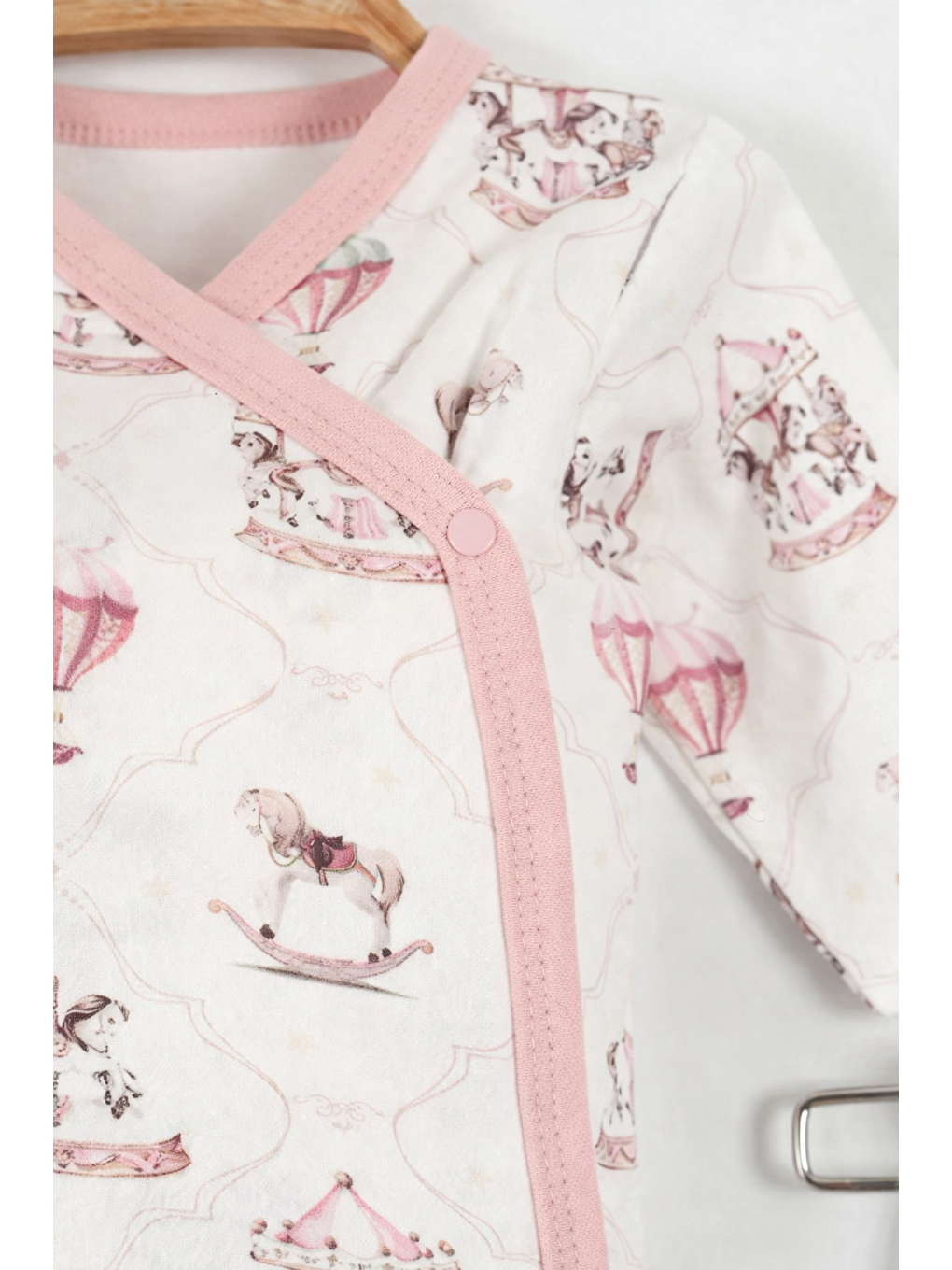 Pembe Bebek 5li Hastane Çıkış Seti Atlı Balonlu Pamuklu 0-3 ay-2