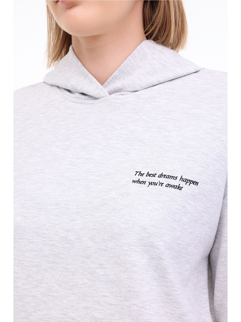 Gri WL ANNA 17CT1179 5FX GRI MELANJ Kadın Sweatshirt-3