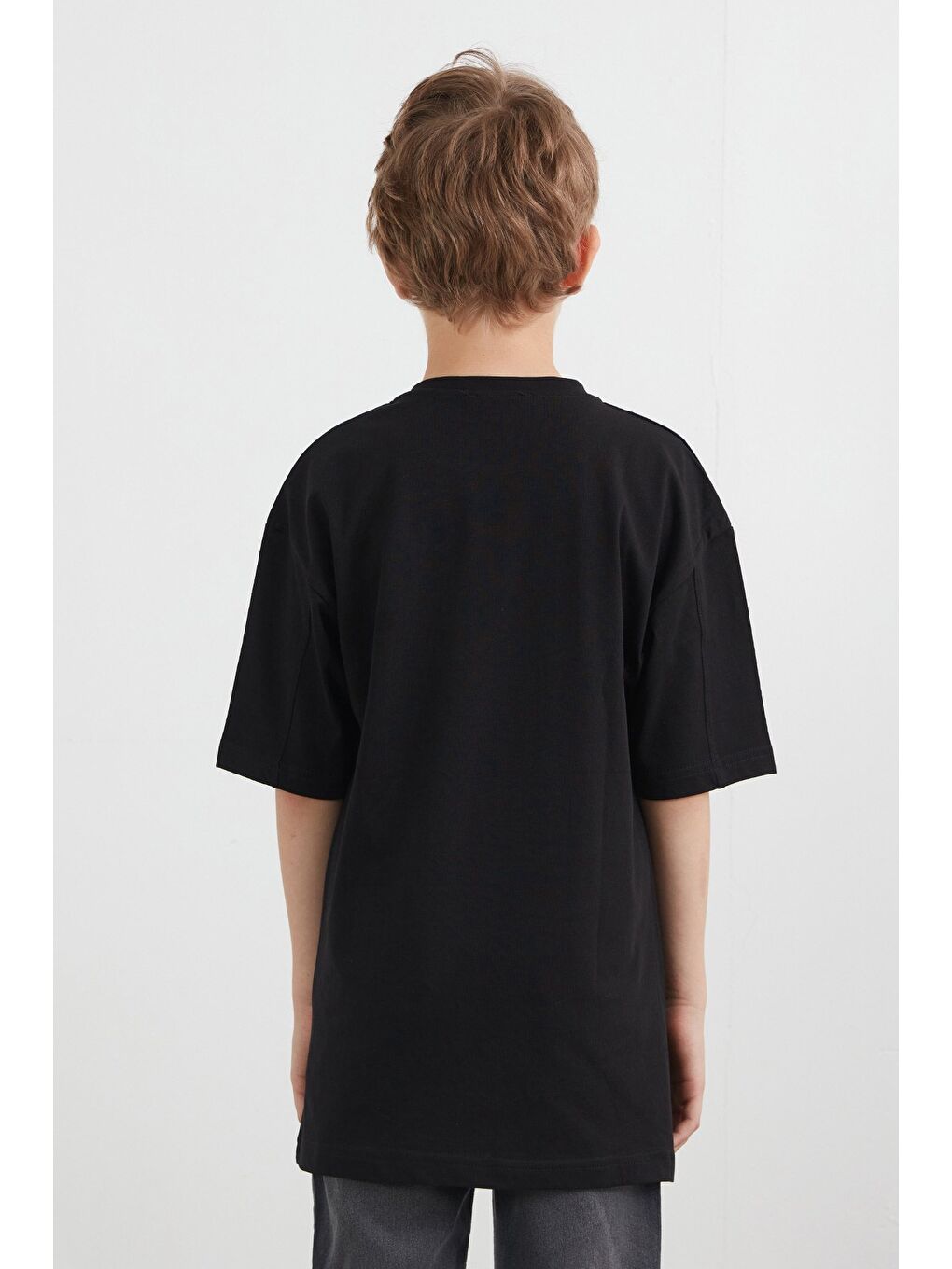 Siyah Newyork Yazı Ve Ayıcık Baskılı Erkek Çocuk Tişört-2