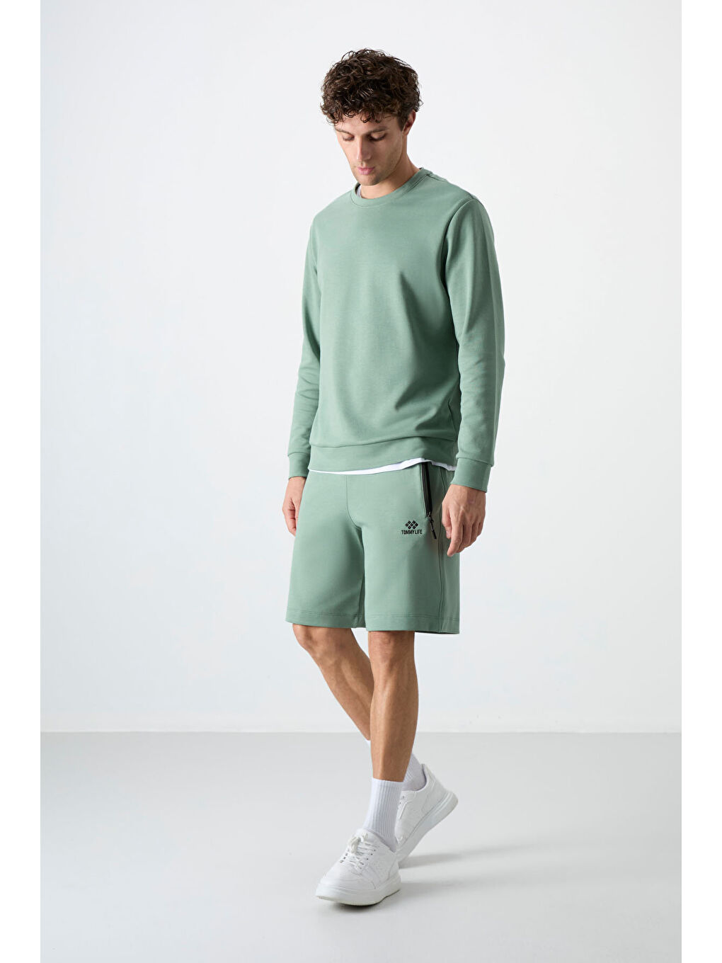 Standart Kalıp 3lü Paket Ekru-Parlament-Açık Yeşil Erkek Şort - 81136-1